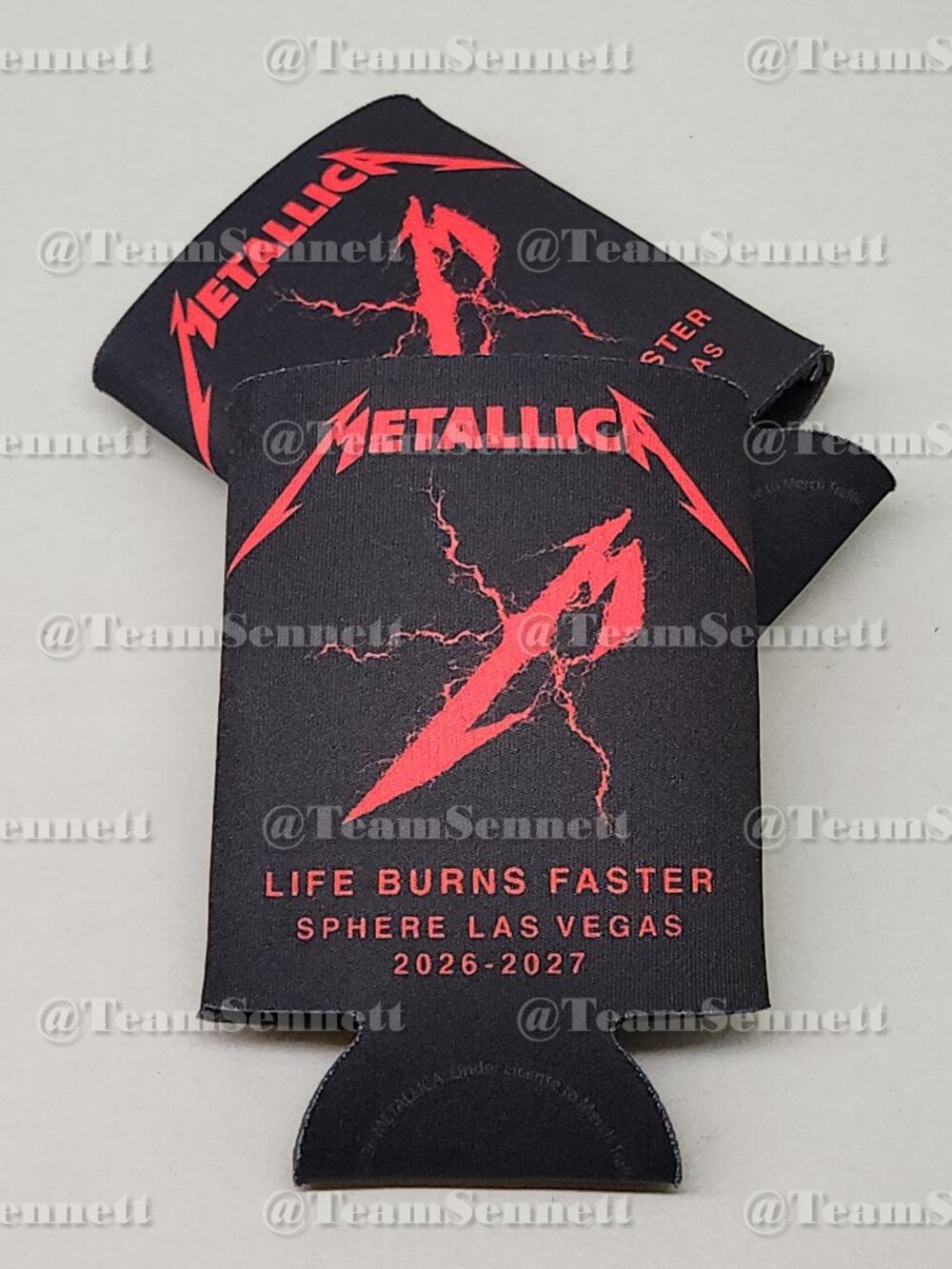 Set of 2 Metallica Black Can Koozies / Sphere Las Vegas Residency 2026